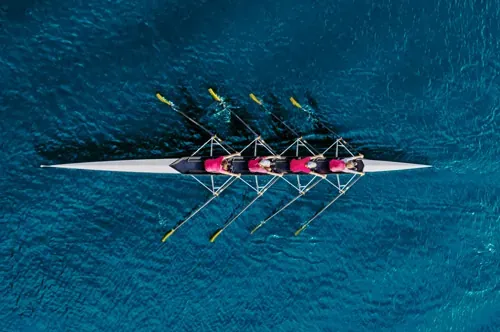 A small team collaborating around a table